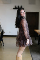 Balloon Leopard Mini Dress