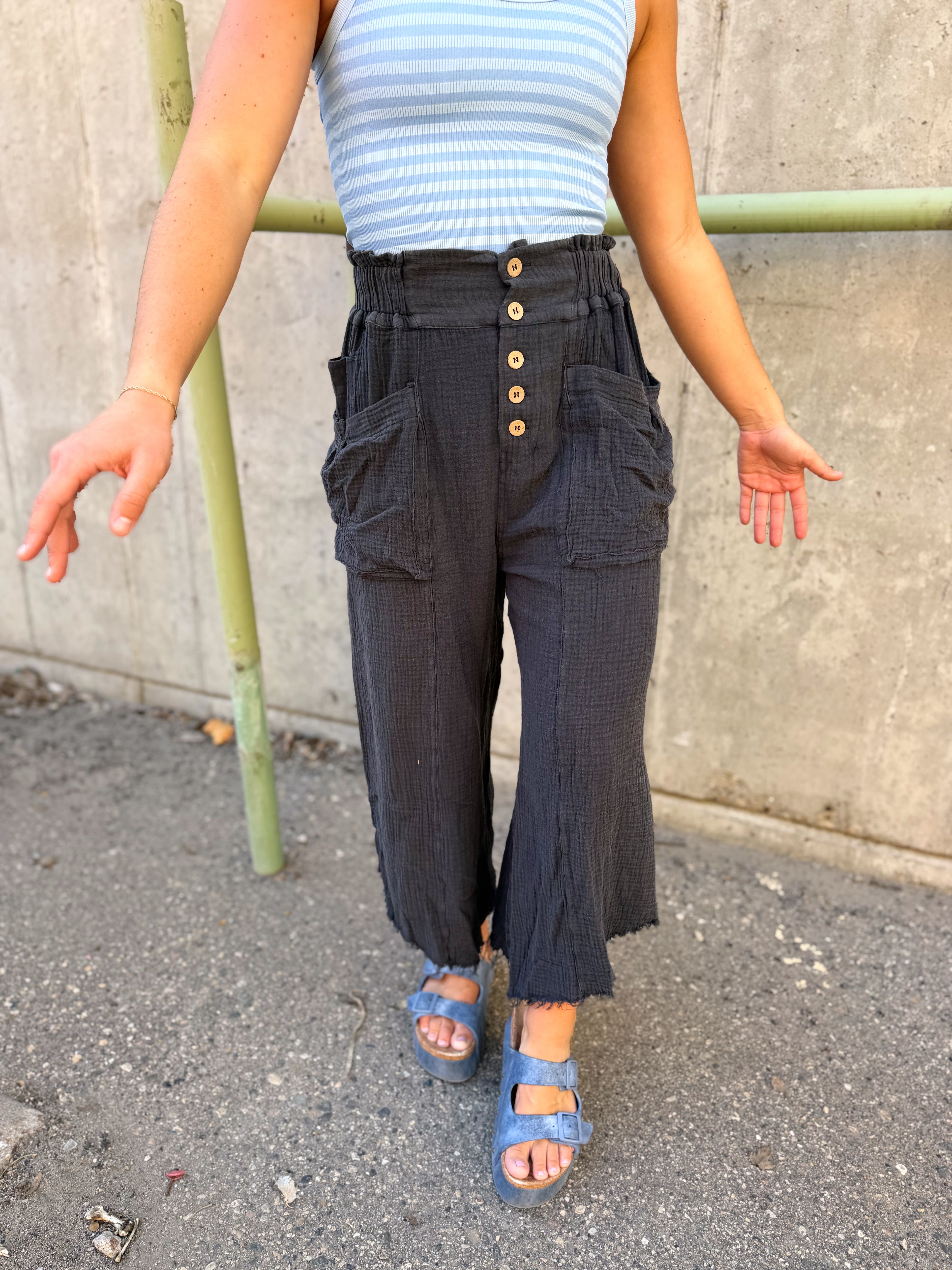 Fallon Fray Linen Pants