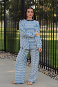 Morgan Blue Long Sleeve Top