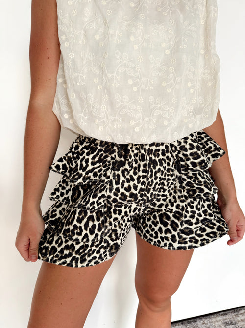 Lover Leopard Ruffled Shorts