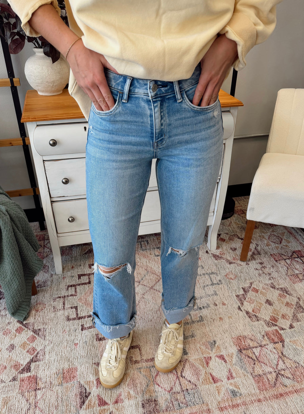 Emily Ankle Cuff Denim