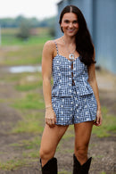 Gingham Tie Set