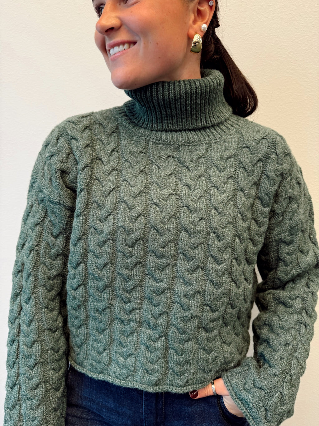 Braided Turtle Neck Sweater