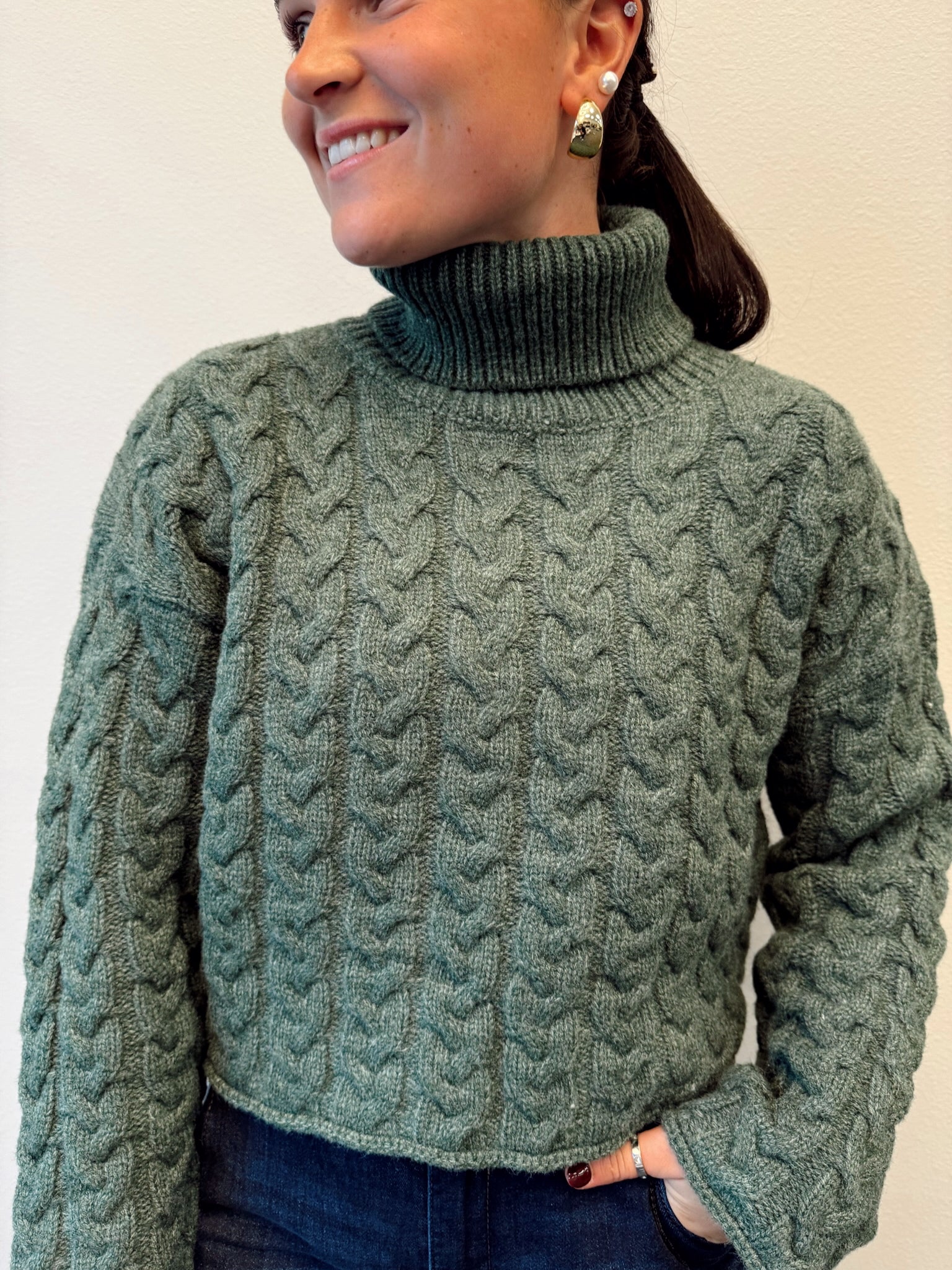 Braided Turtle Neck Sweater