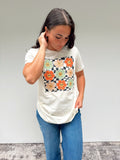 Vintage Flower Checkered Tee