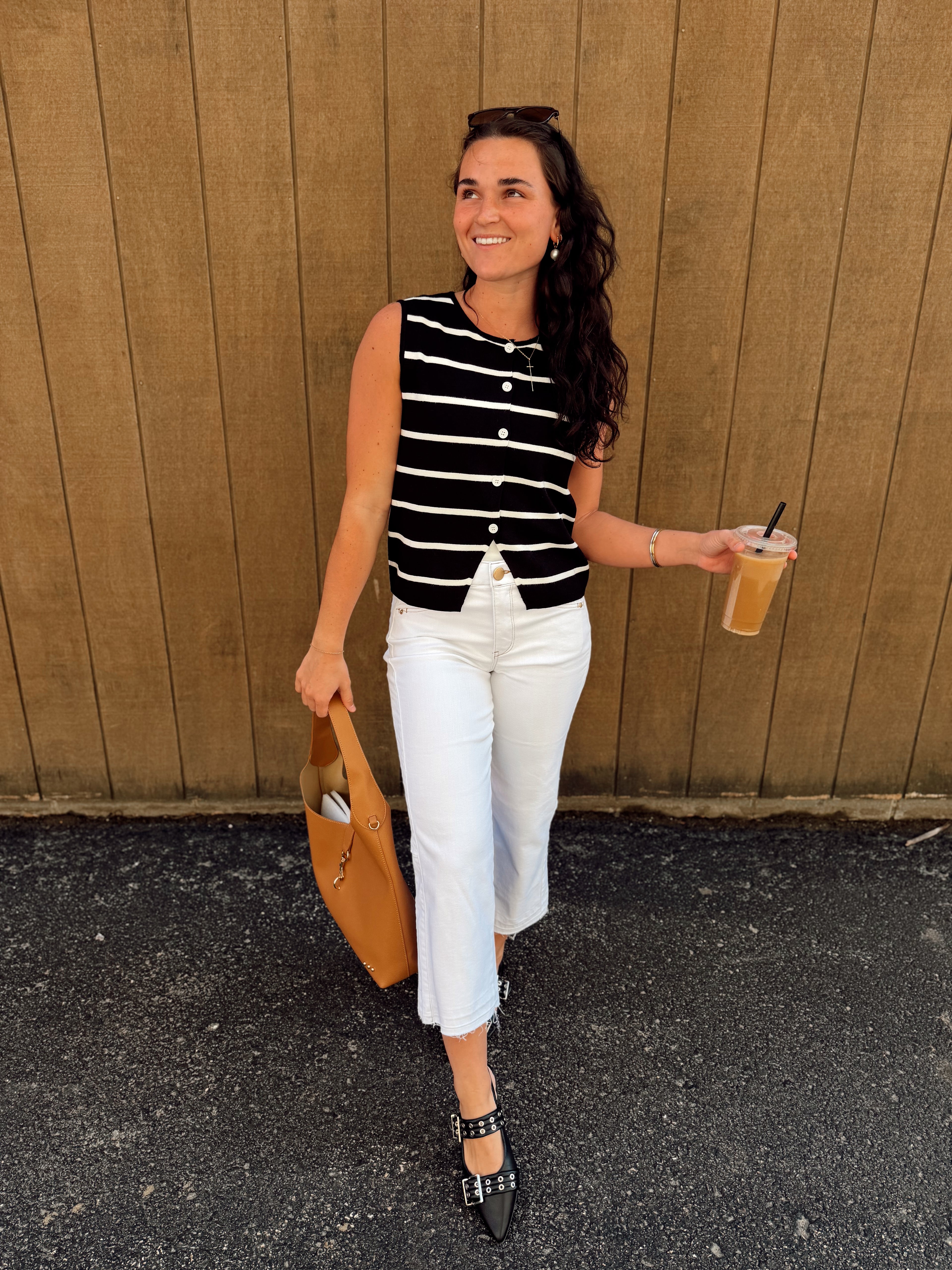 Bella Button Stripe Top