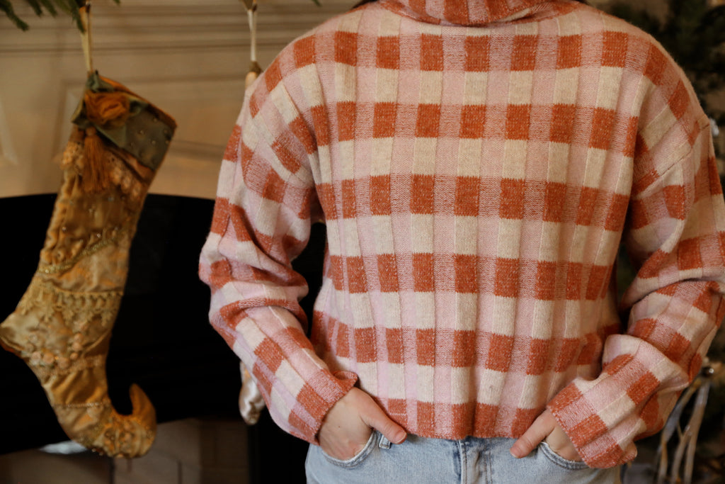 Check Turtleneck Sweater