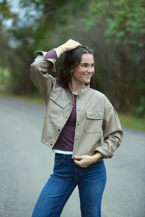 Leather Patch Pocket Jacket