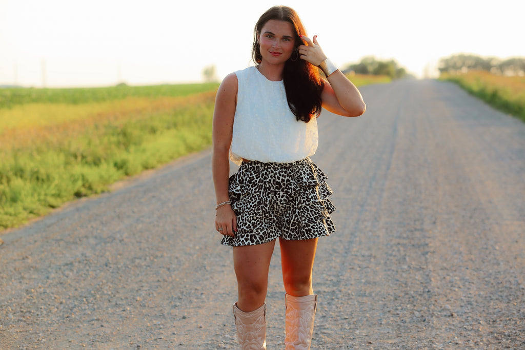 Lover Leopard Ruffled Shorts