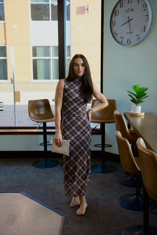 Darla Plaid Mesh Dress