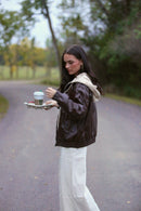 Vegan Leather Hooded Jacket