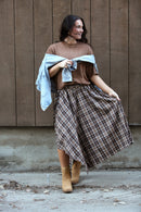 Plaid Unevenhem Mini Skirt