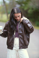 Vegan Leather Hooded Jacket