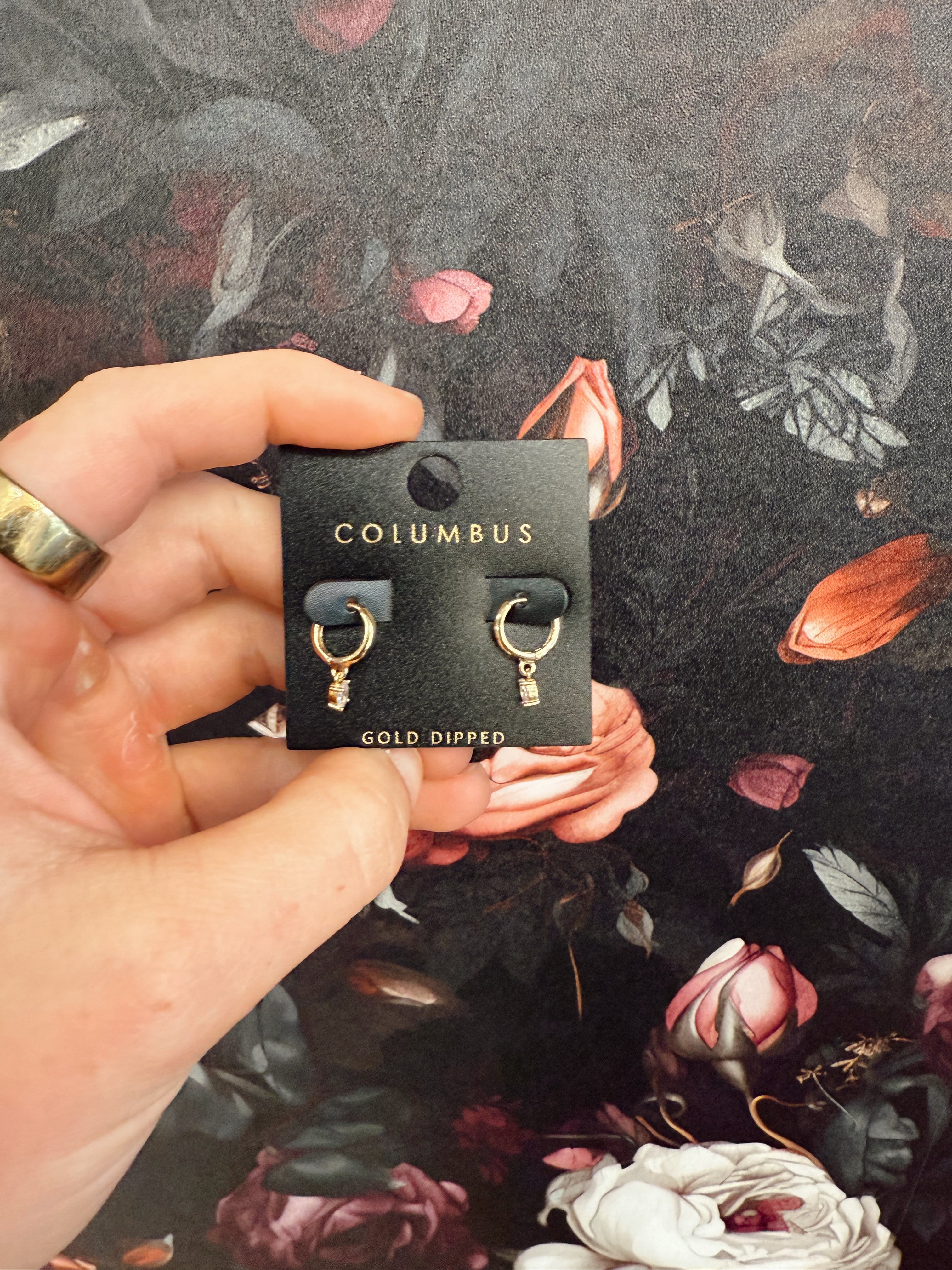 Mini Rhinestone Huggie Earrings