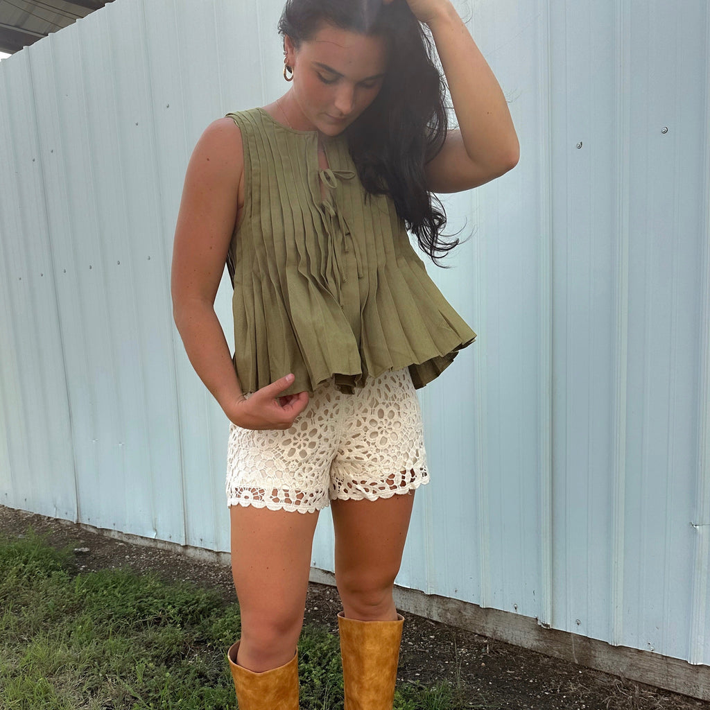 Pleated Woven Blouse