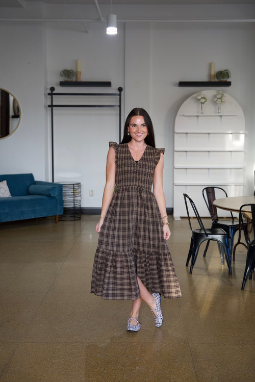 Gingham Tiered Maxi Dress