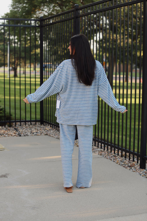 Morgan Blue Long Sleeve Top