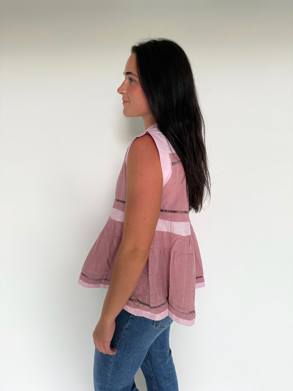 Off Pink Woven Blouse Top