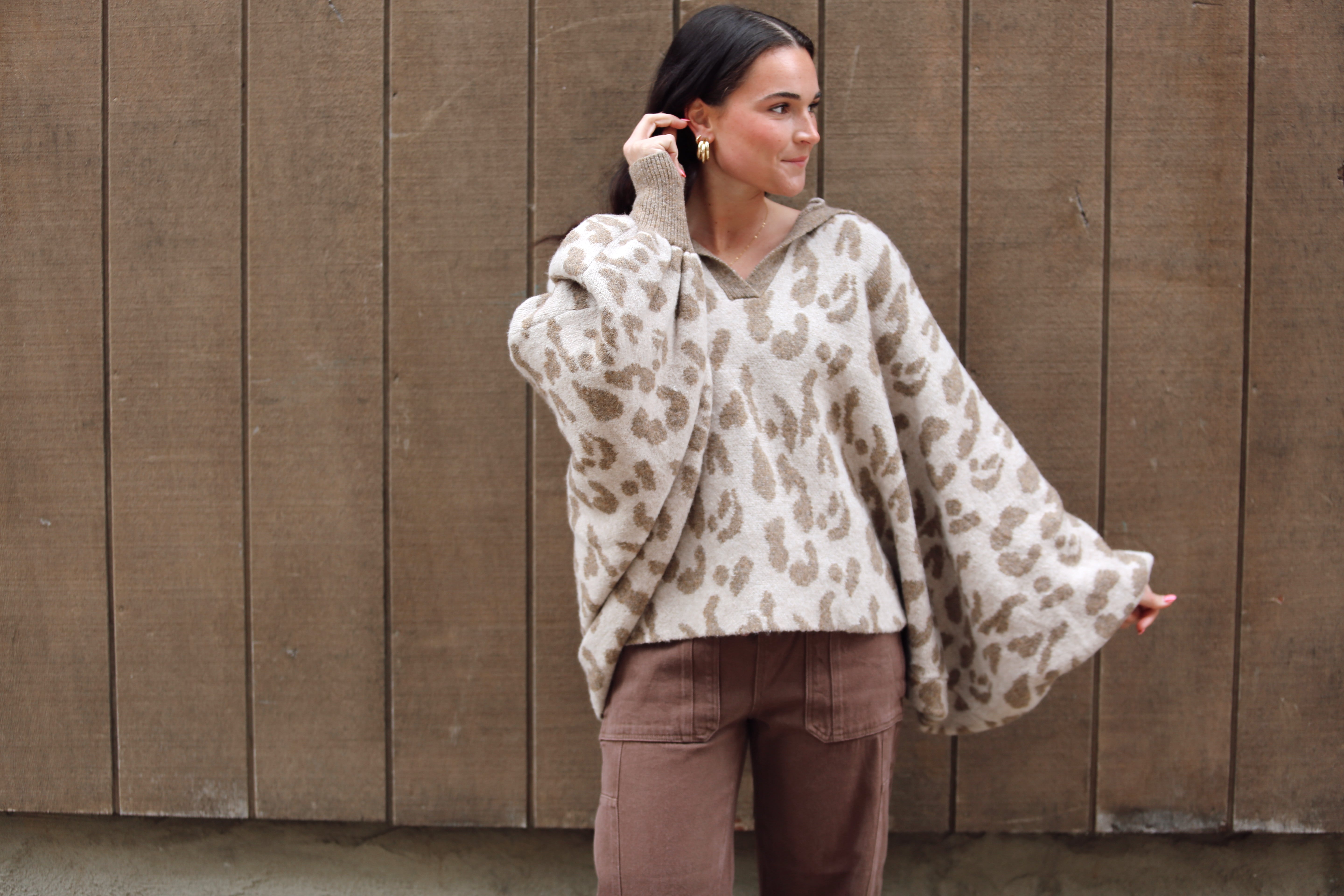 Leopard Balloon Wrist Sweater