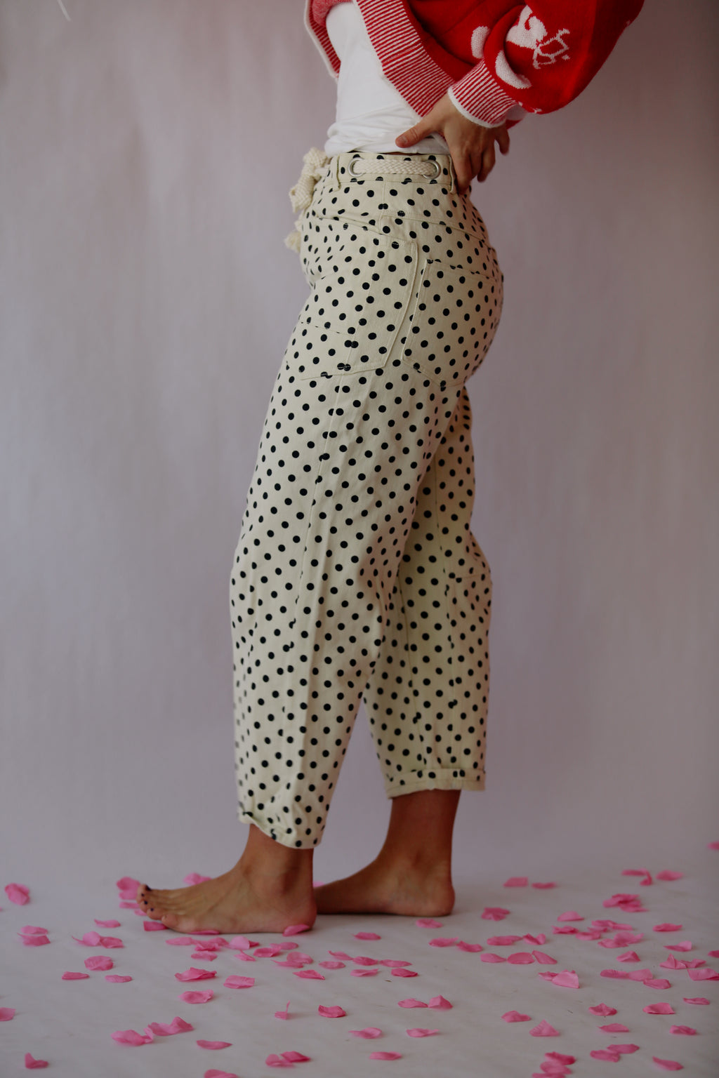 Poppy Dot Barrel Pants