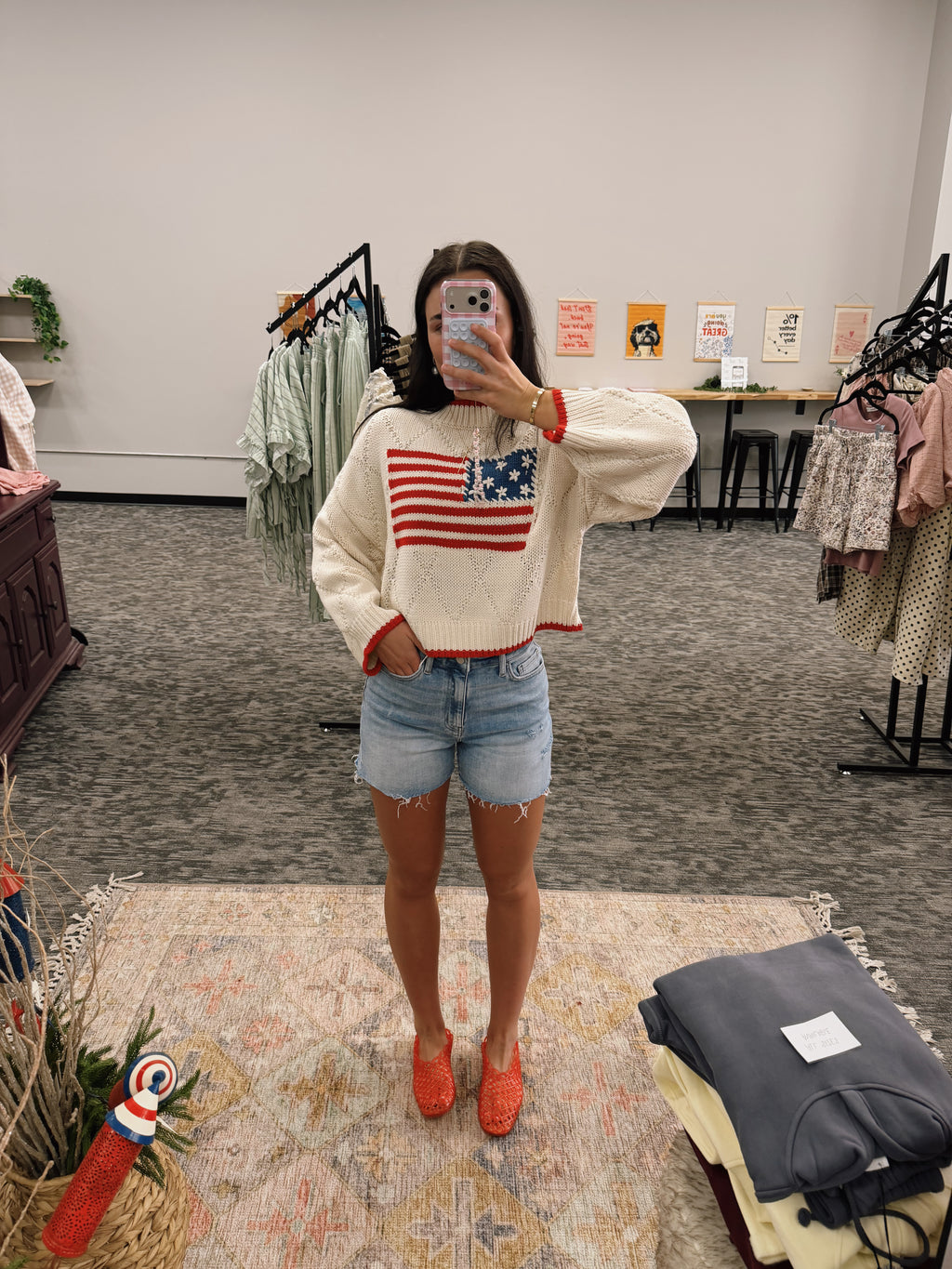 Distressed Denim Shorts