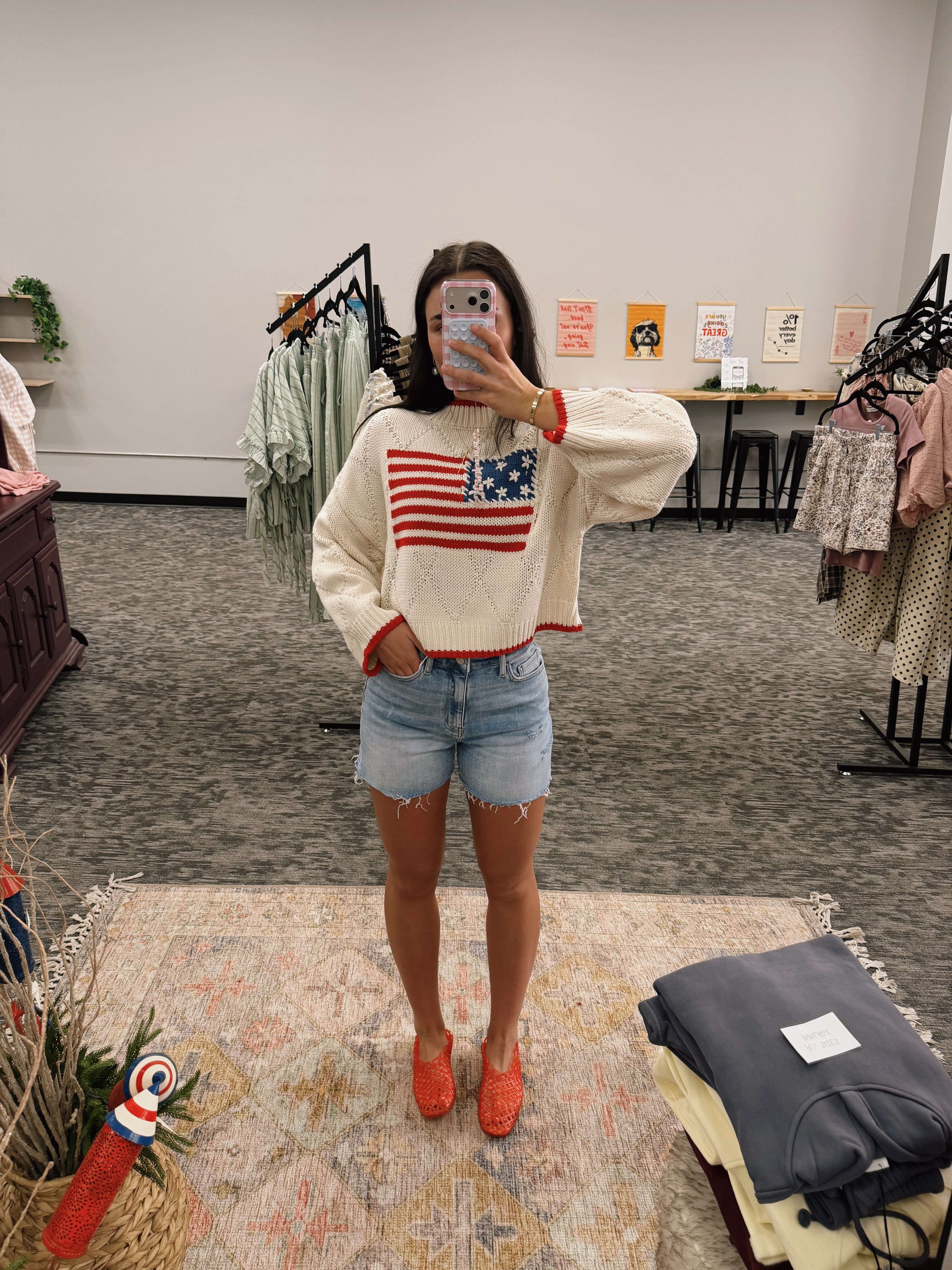 Distressed Denim Shorts