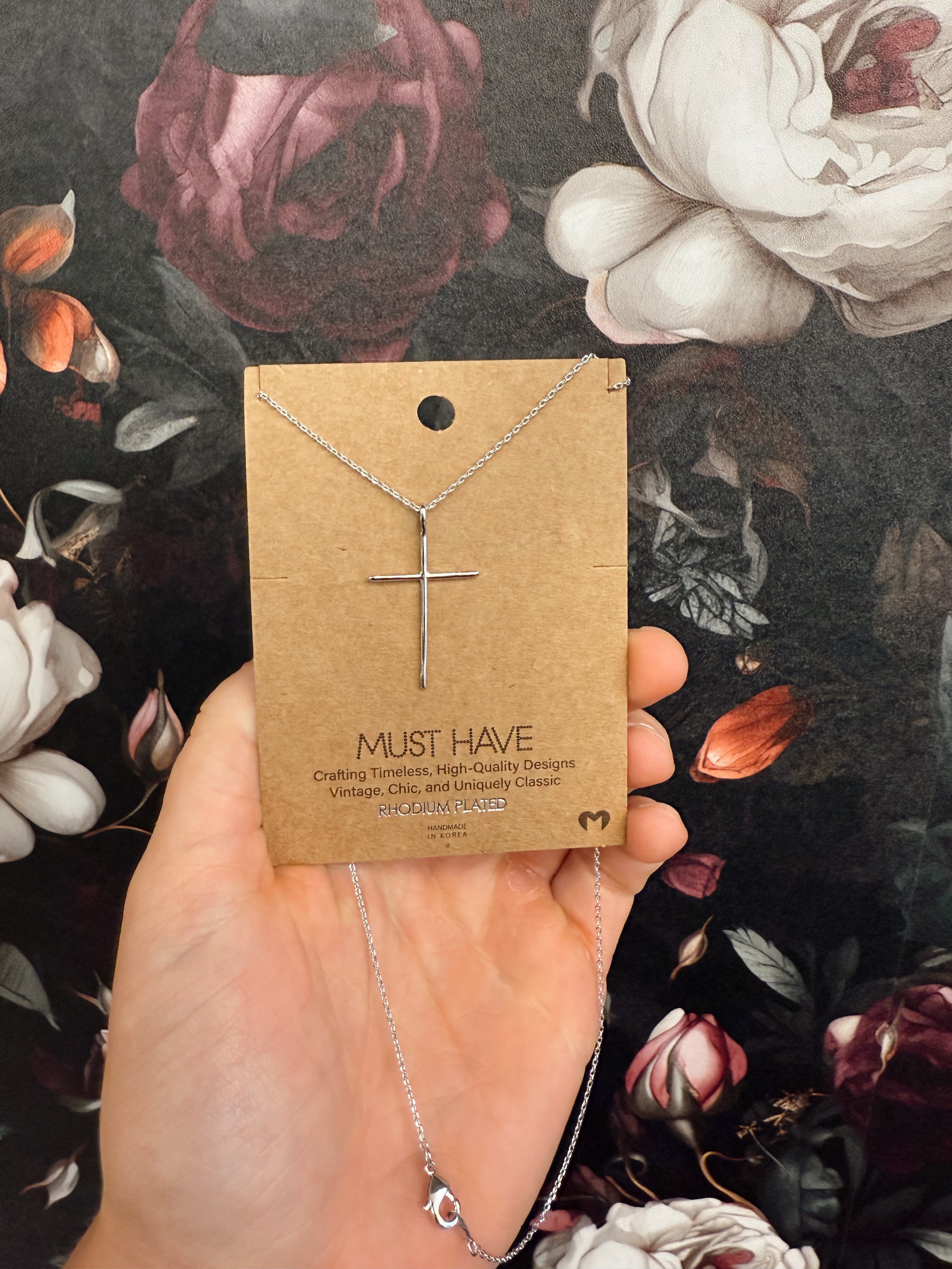 Metallic Cross Necklace