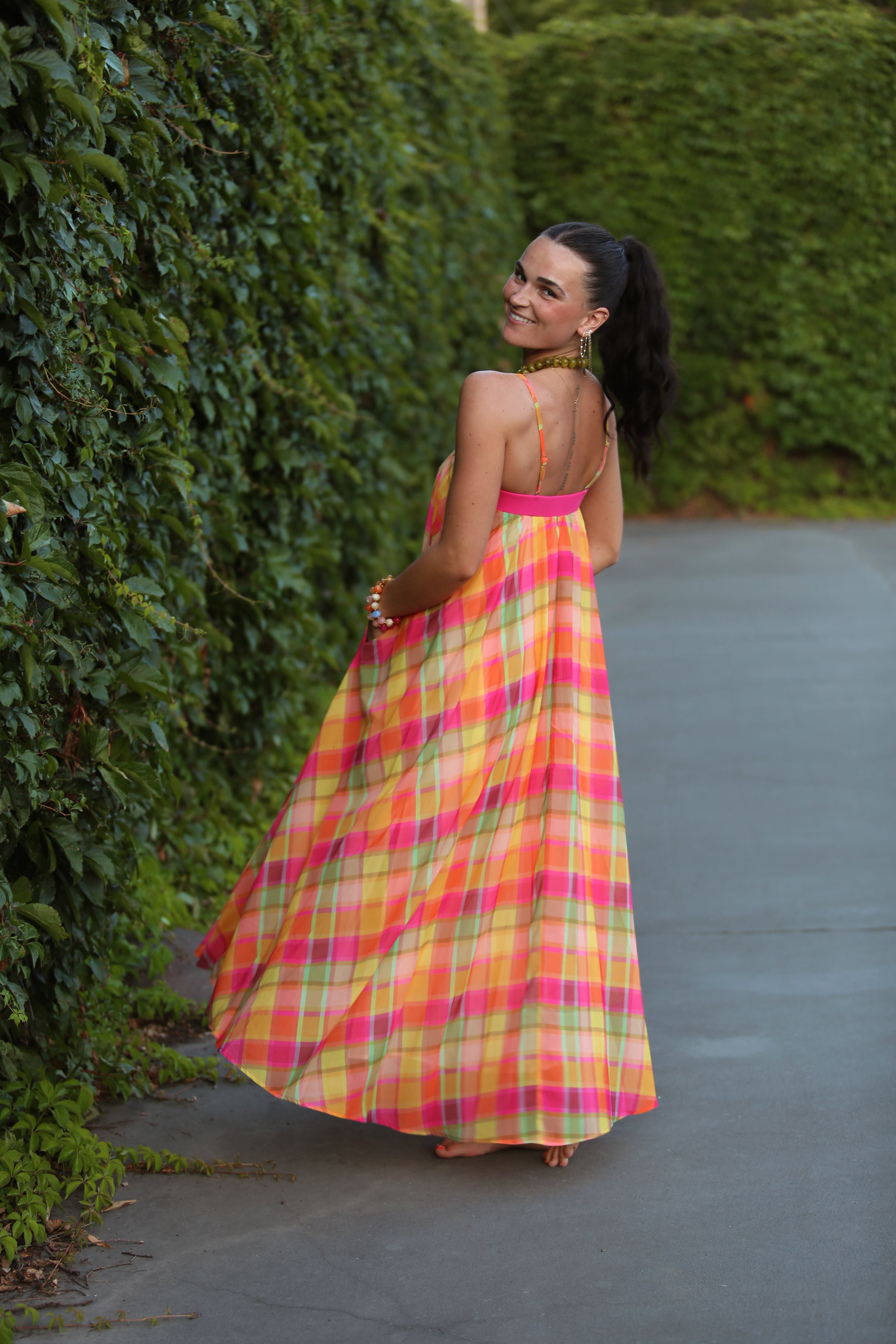 Prism Plaid Maxi Dress