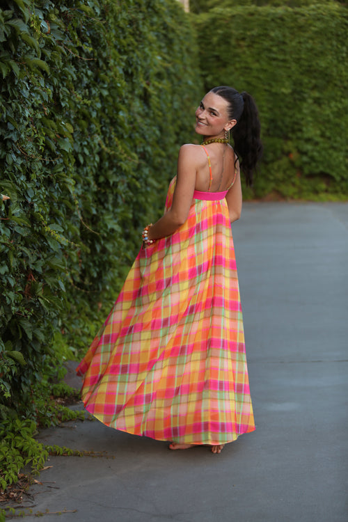 Prism Plaid Maxi Dress