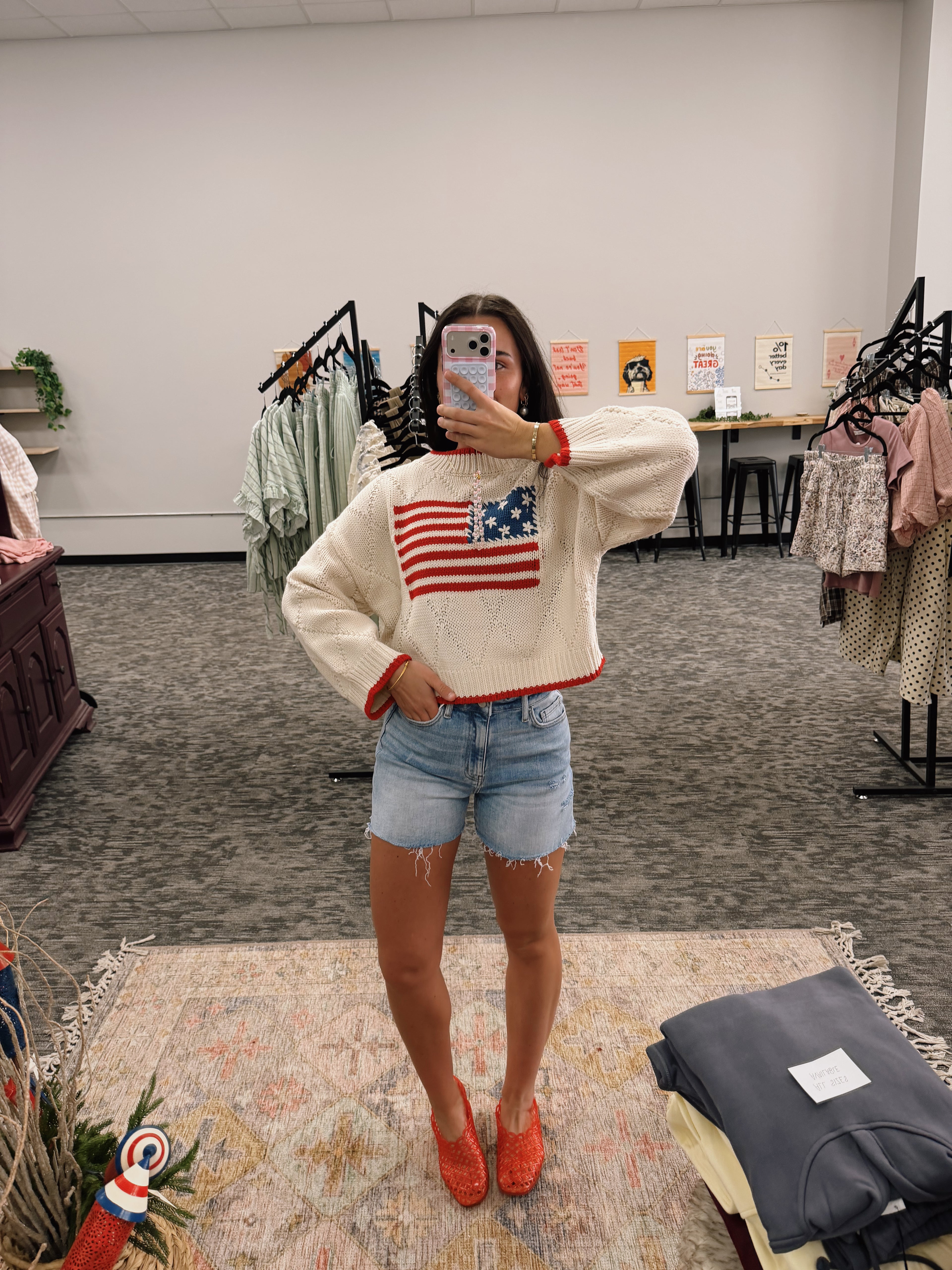Distressed Denim Shorts