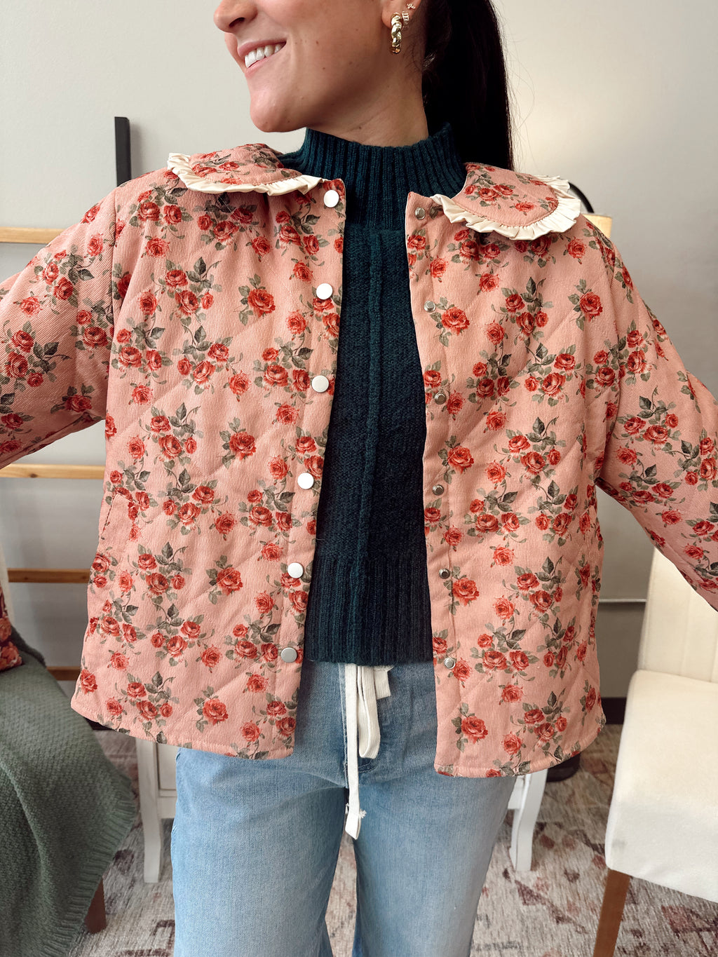 Vintage Quilted Floral Jacket
