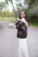 Vegan Leather Hooded Jacket