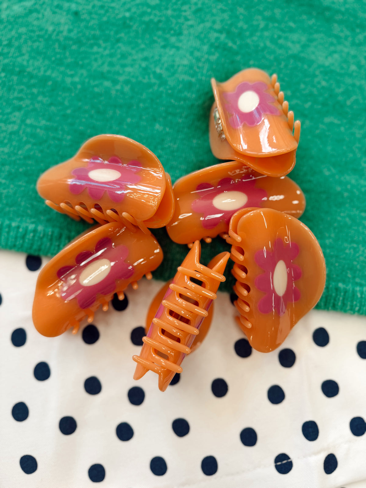 Peachy Flower Hair Clip