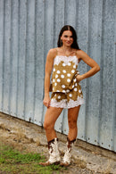 Brown Dot Lace Set