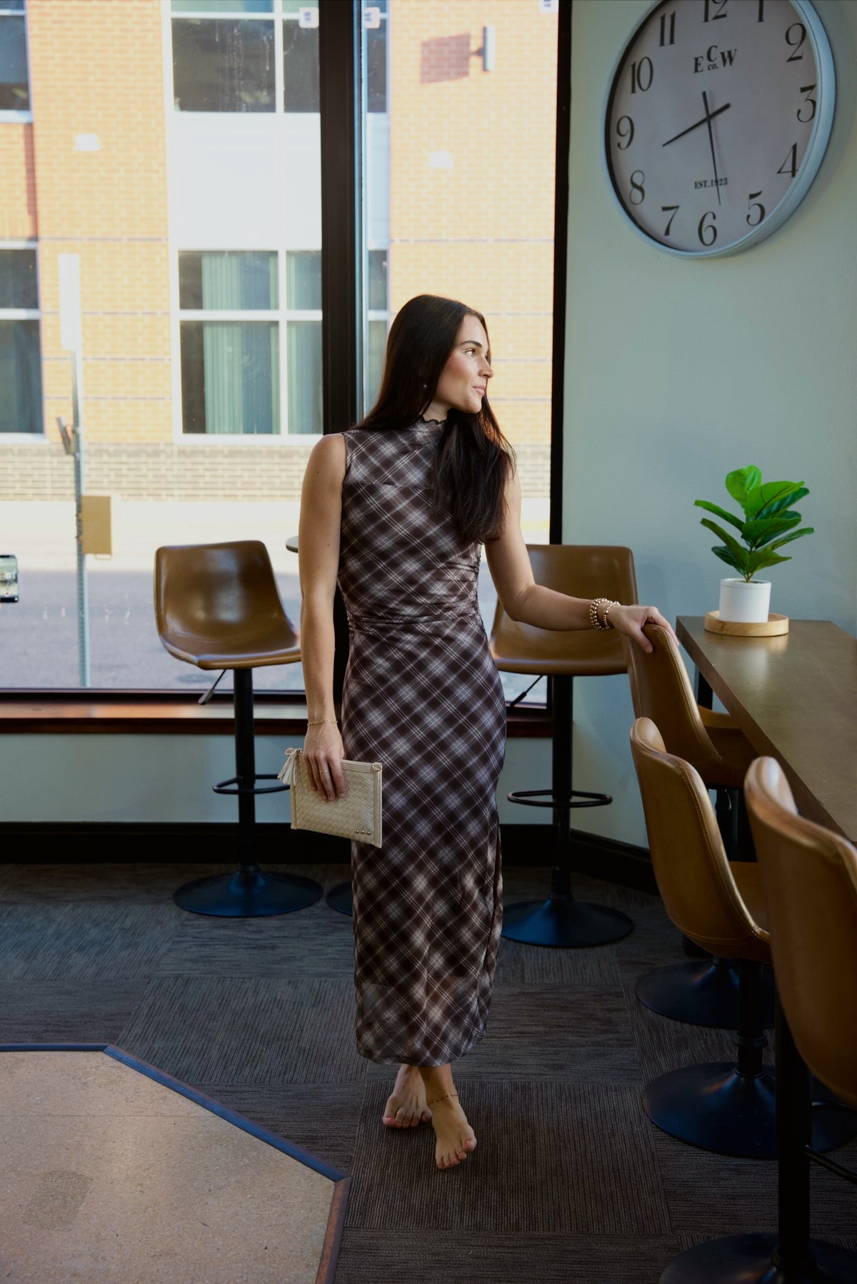 Darla Plaid Mesh Dress