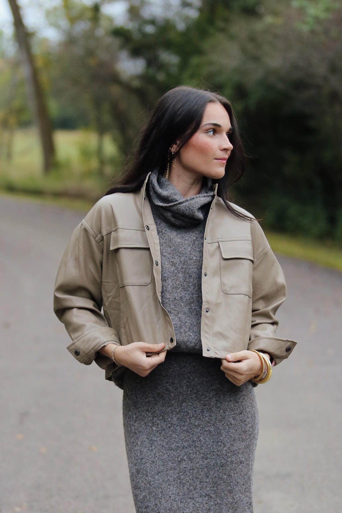 Leather Patch Pocket Jacket