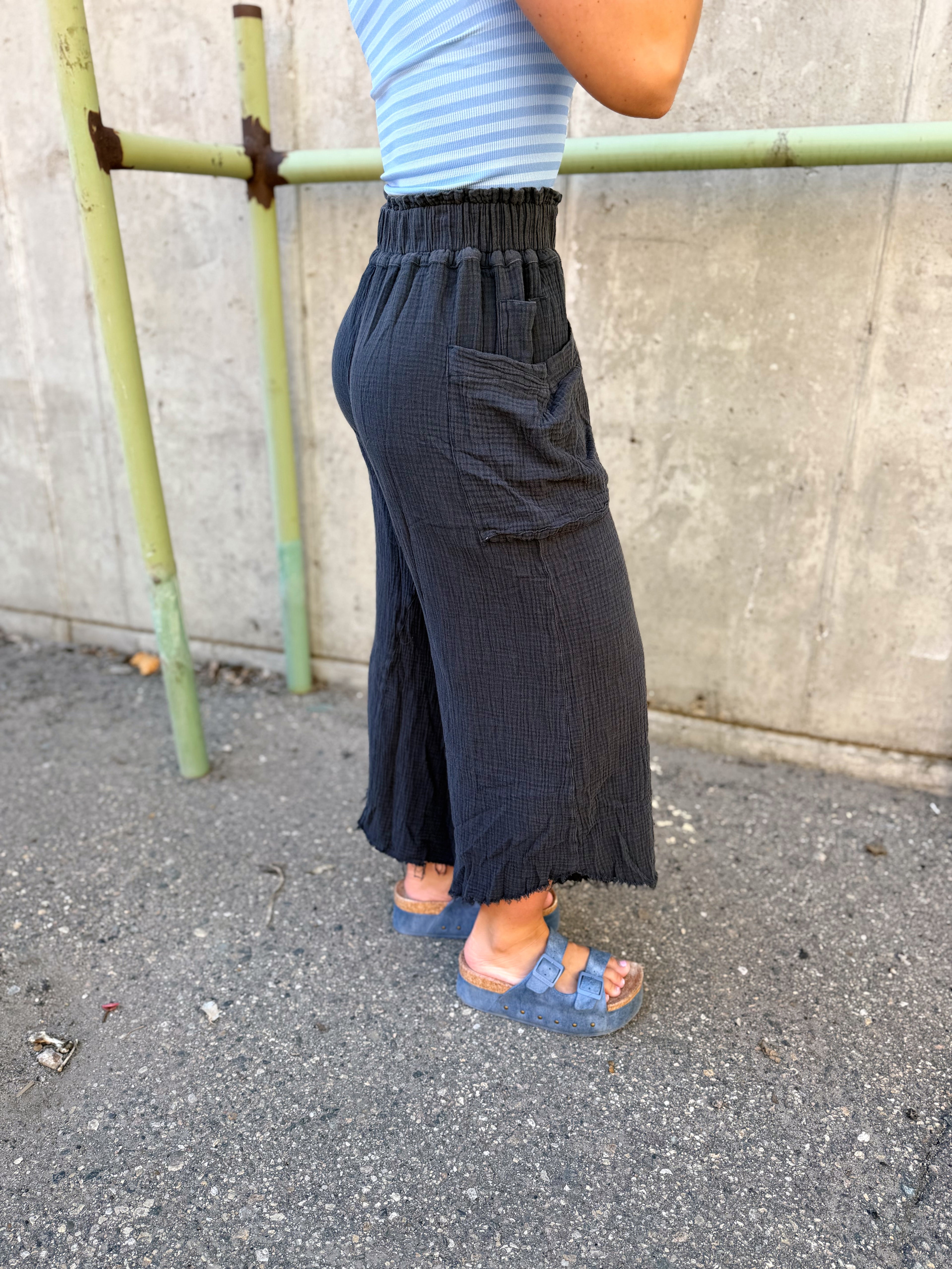 Fallon Fray Linen Pants