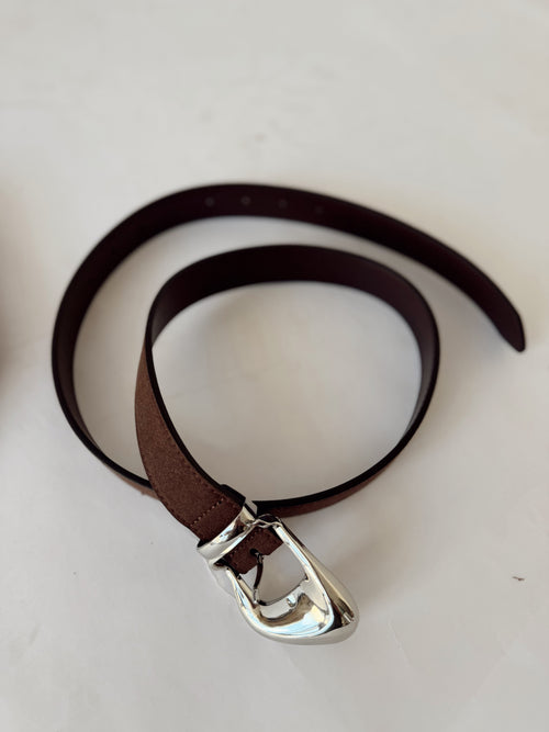 Ornate Buckle Leather Belt