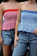 Striped Knit Tube Top