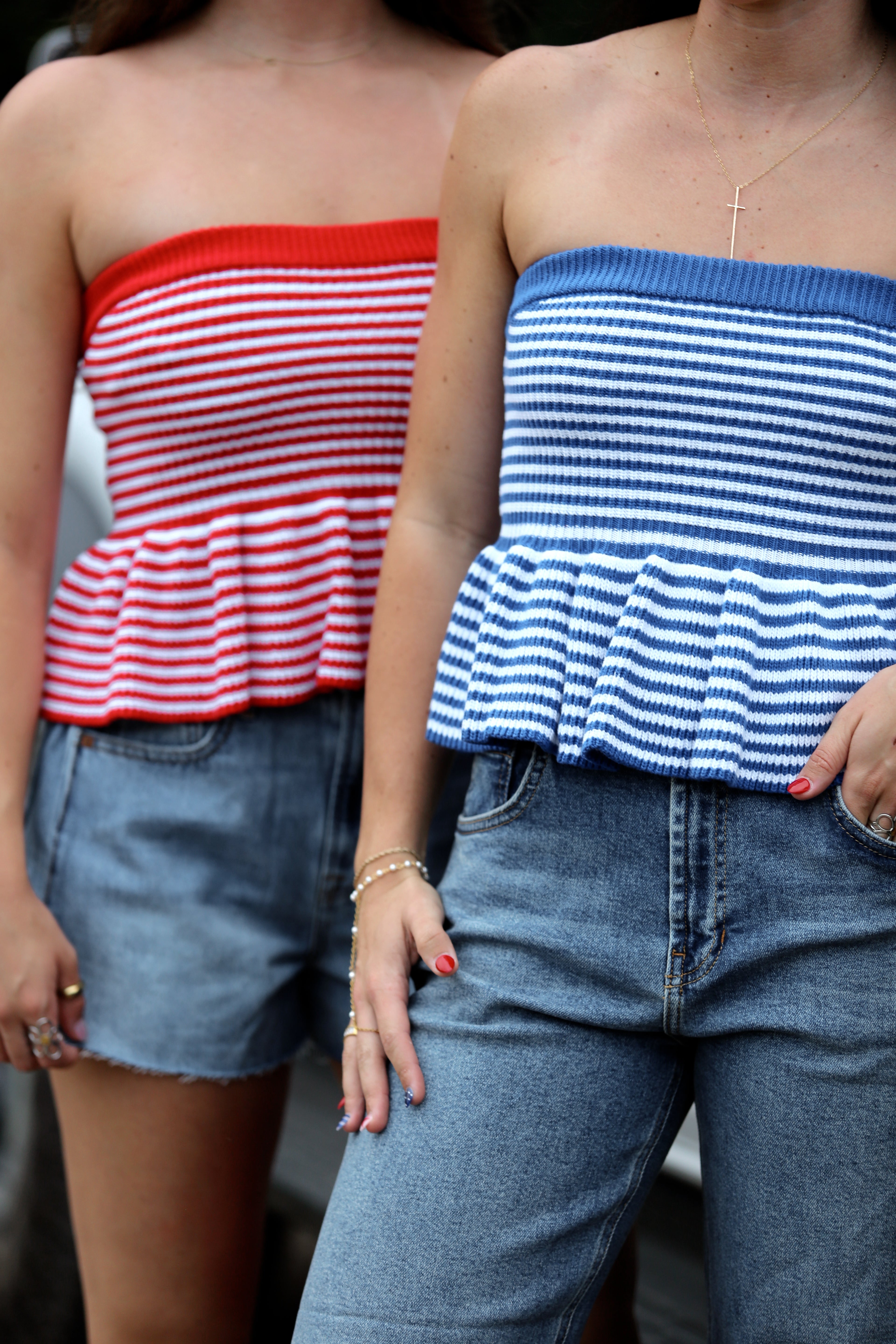 Striped Knit Tube Top