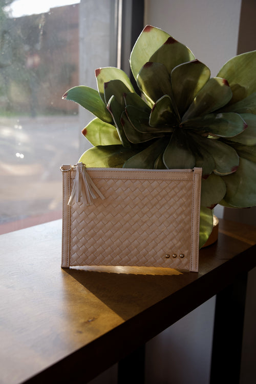 Veda Woven Clutch Bag