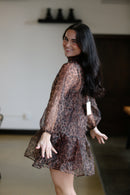 Balloon Leopard Mini Dress