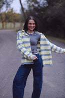 Button Stripe Cardi - OVERSIZED