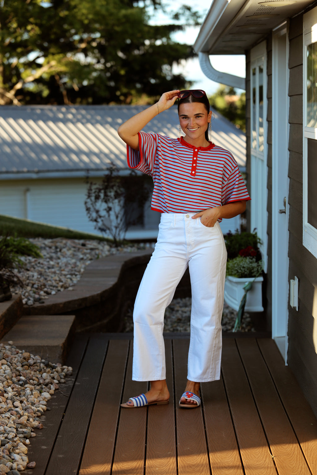 Red, Blue & You Henley