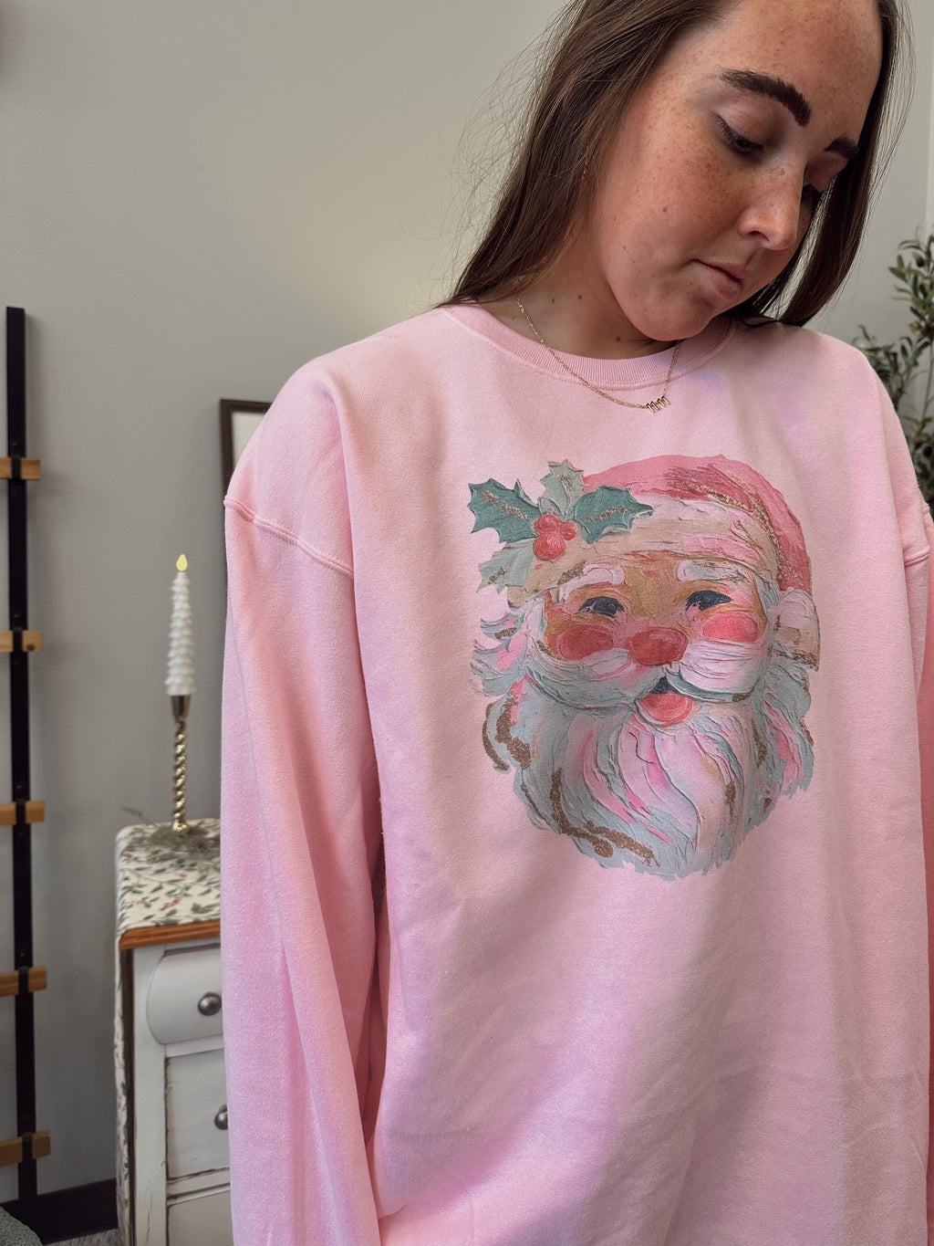 Santa Pink Crewneck