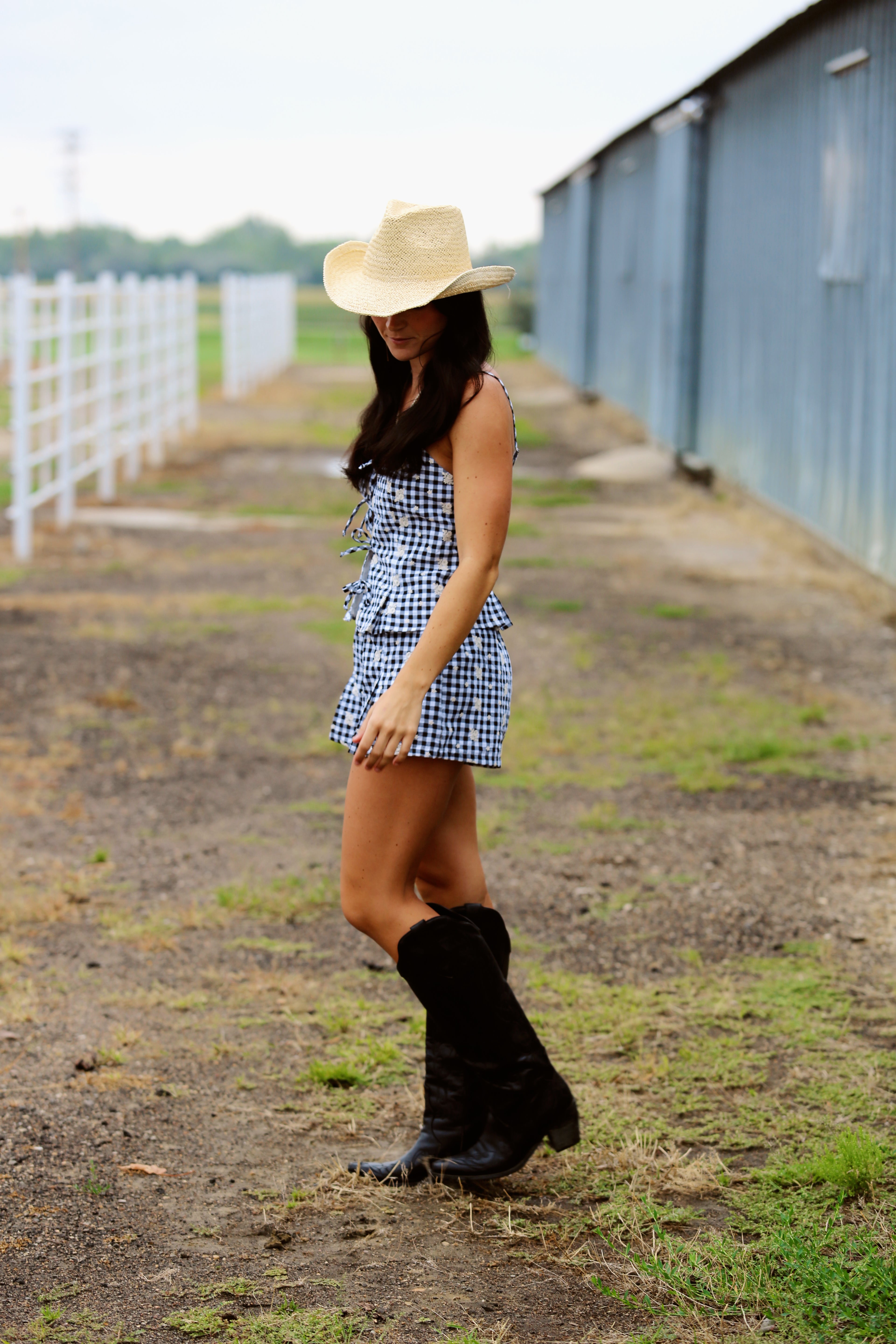 Gingham Tie Set