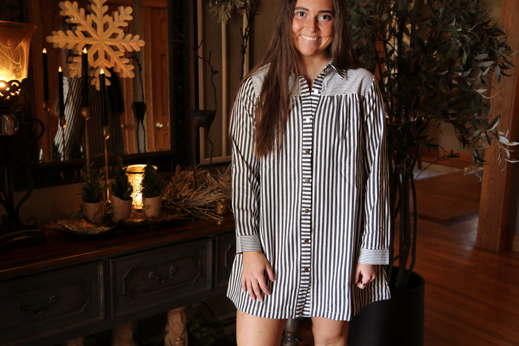 Sassy Stipe Babydoll Dress