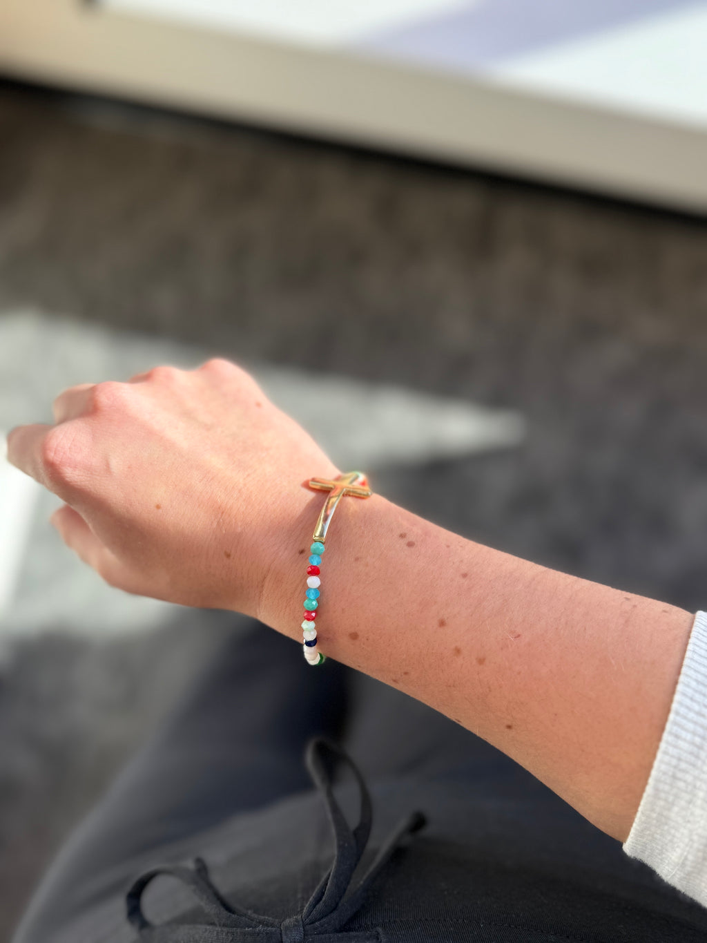 Colorblock Cross Bracelet