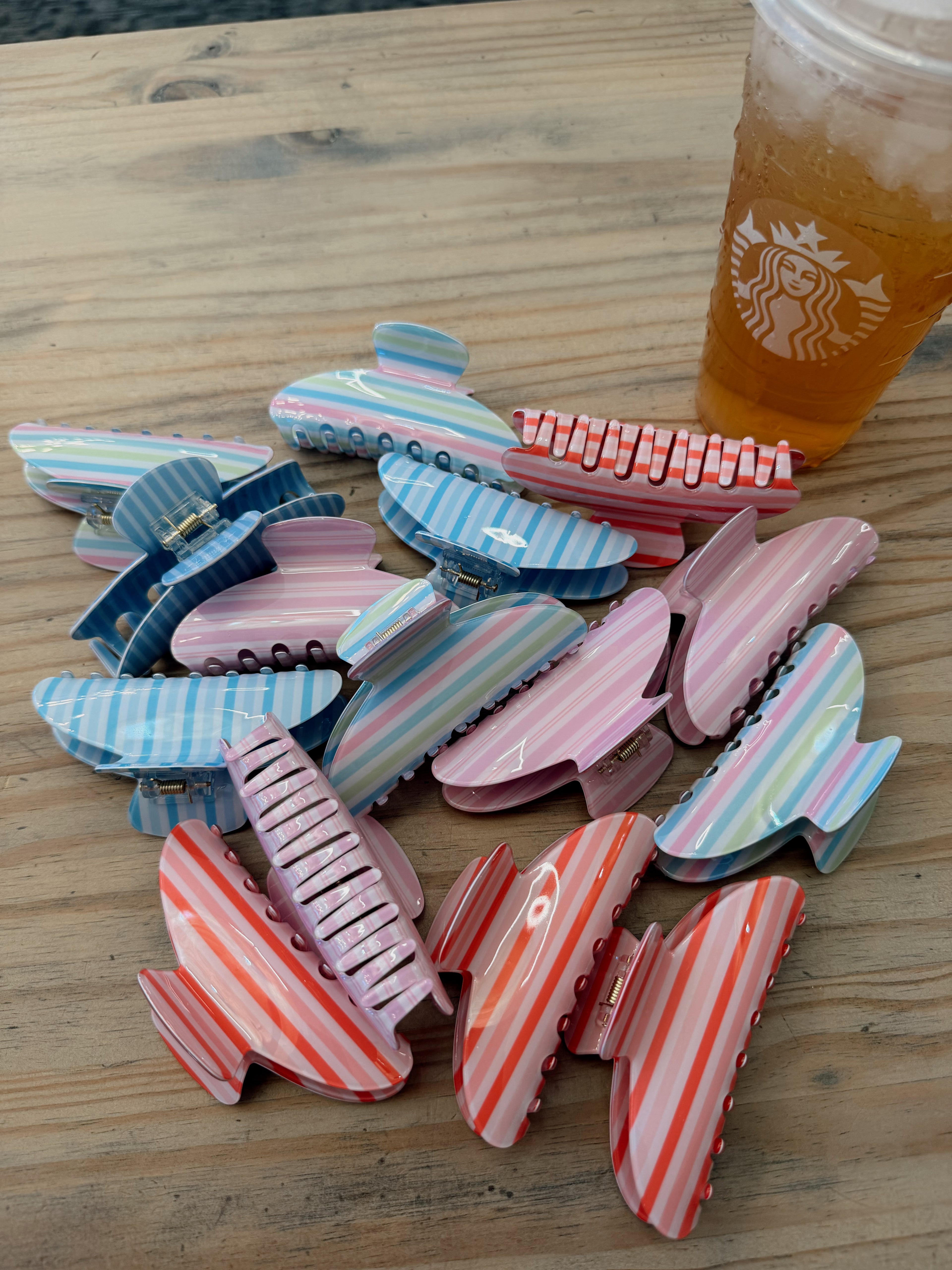 Stripe Claw Clip