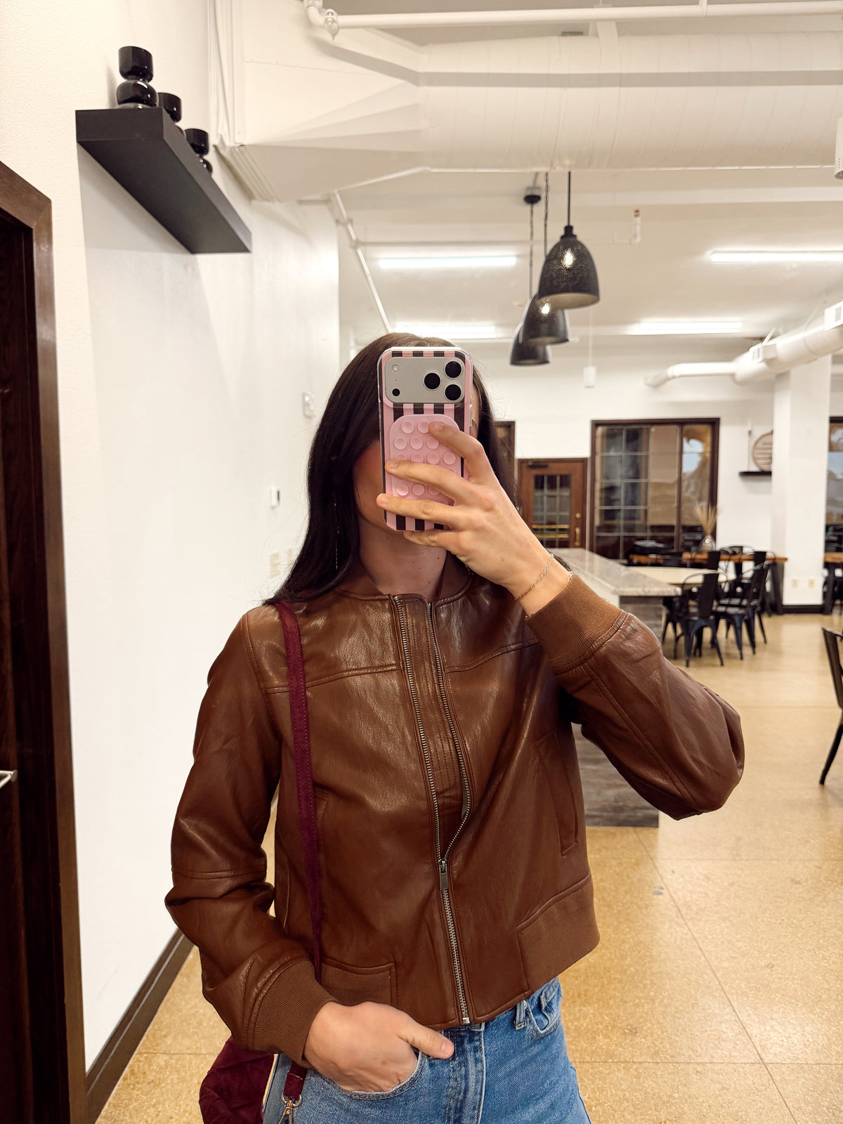 Leather Bomber Jacket